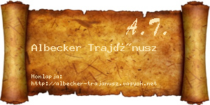 Albecker Trajánusz névjegykártya
